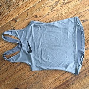 Nike Dri-Fit Athletic Top Gray Race Back sz M